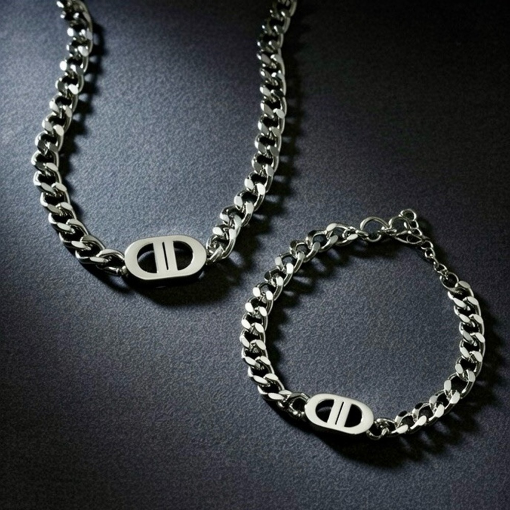 KC Chic Silver Necklace & Bracelet Bracelet Set ~ Never Worn “K18” - Picture 2 of 11